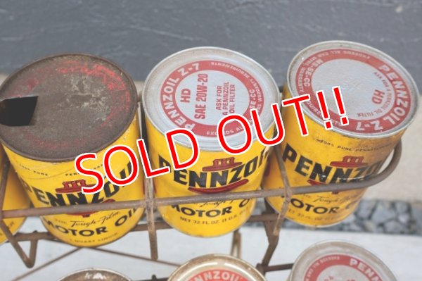 画像8: dp-260417-08 PENNZOIL 1970's ONE U.S. QUART OIL CAN DISPLAY RACK