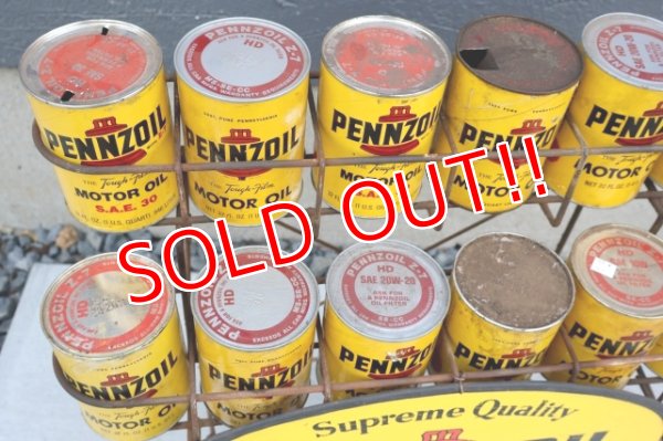 画像5: dp-260417-08 PENNZOIL 1970's ONE U.S. QUART OIL CAN DISPLAY RACK