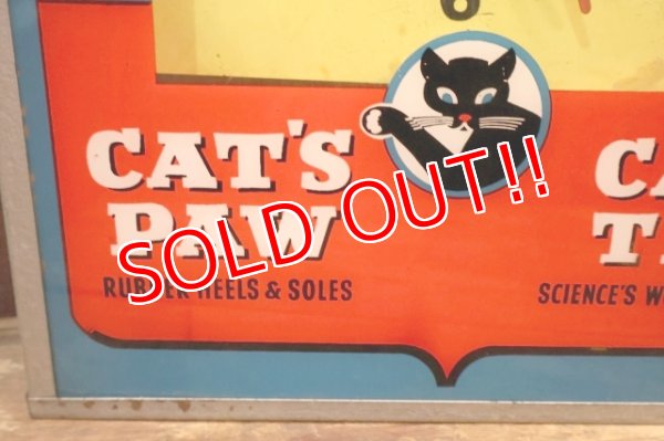 画像12: dp-260401-01 CAT'S PAW CAT-TEX / 1950's Advertising Lighted Clock
