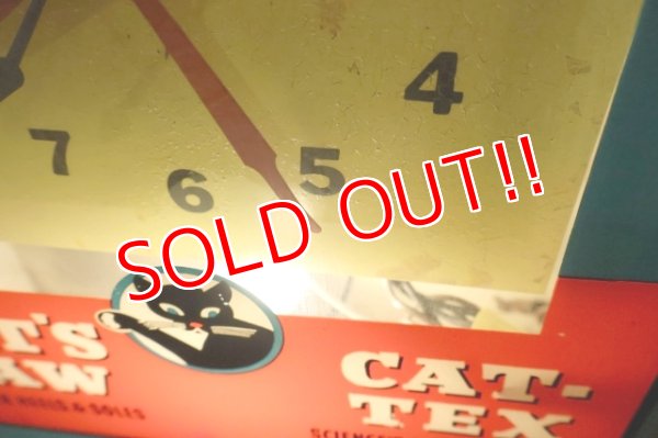 画像6: dp-260401-01 CAT'S PAW CAT-TEX / 1950's Advertising Lighted Clock