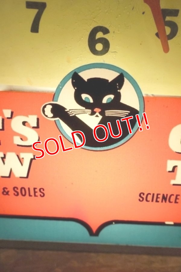 画像2: dp-260401-01 CAT'S PAW CAT-TEX / 1950's Advertising Lighted Clock