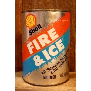 画像: dp-230901-120 Shell / 1970's〜 FIRE & ICE ONE U.S. QUART MOTOR OIL CAN
