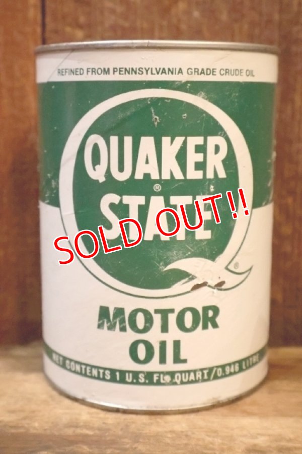 画像1: dp-230901-120 QUAKER STATE 1980's ONE U.S. QUART MOTOR OIL CAN