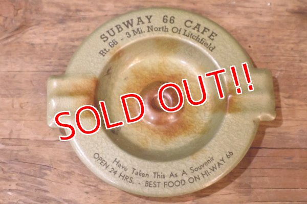 画像1: dp-260204-60 1950's Metal Ashtray "SUBWAY 66 CAFE"