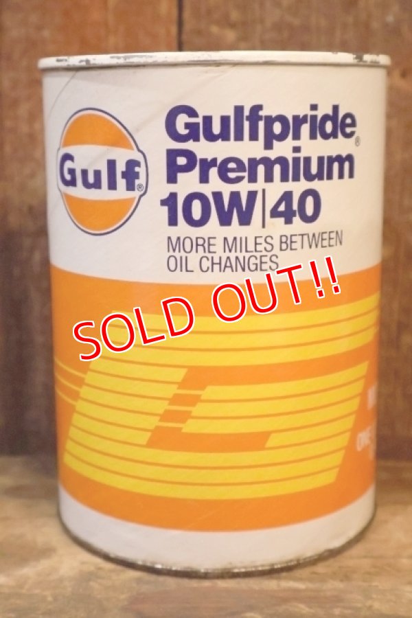 画像1: dp-230901-120 Gulf / Gulfpride Premium 10W 40 ONE U.S. QUART OIL CAN