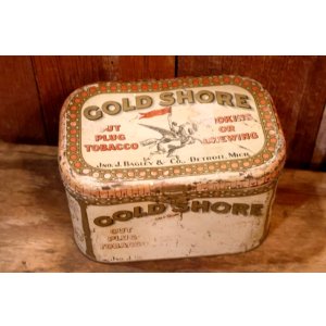 画像: dp-260501-03 JNO. J. BARGLEY CO. Early 1900's GOLD SHORE CUT PLUG TOBACCO CAN
