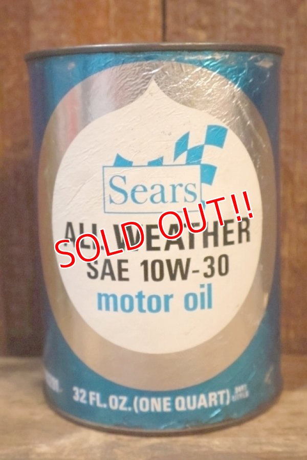 画像1: dp-230901-120 Sears / ALL WEATHER  SAE 10W-30 ONE U.S. QUART MOTOR OIL CAN