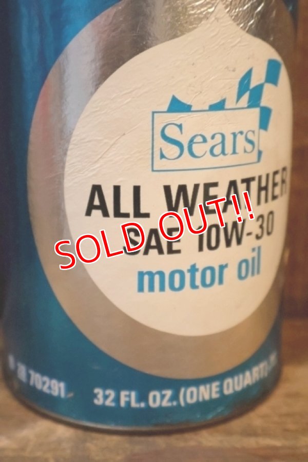 画像3: dp-230901-120 Sears / ALL WEATHER  SAE 10W-30 ONE U.S. QUART MOTOR OIL CAN