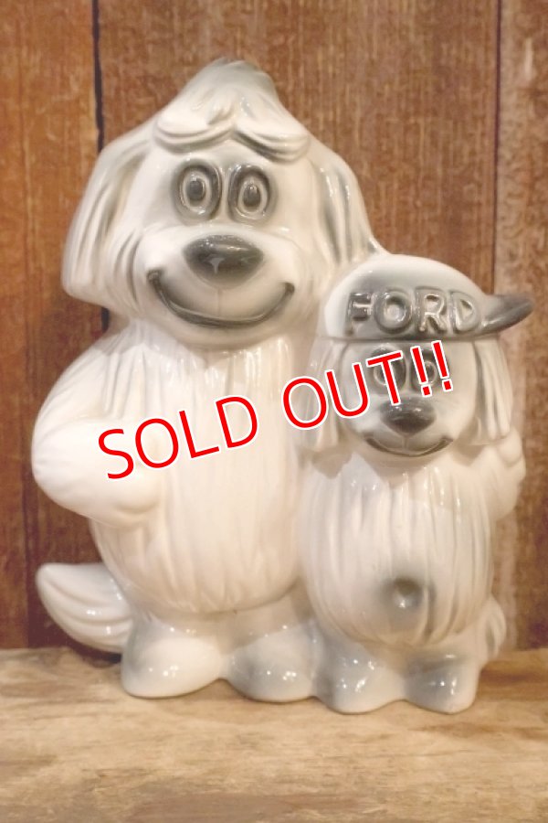 画像1: ct-260322-08 FORD / 1950's-1960's Shaggy Dog Ceramic Coin Bank
