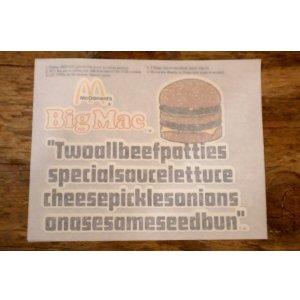 画像: ct-260520-19 McDonald's / 1970's Big Mac Iron on Transfer (2枚セット)