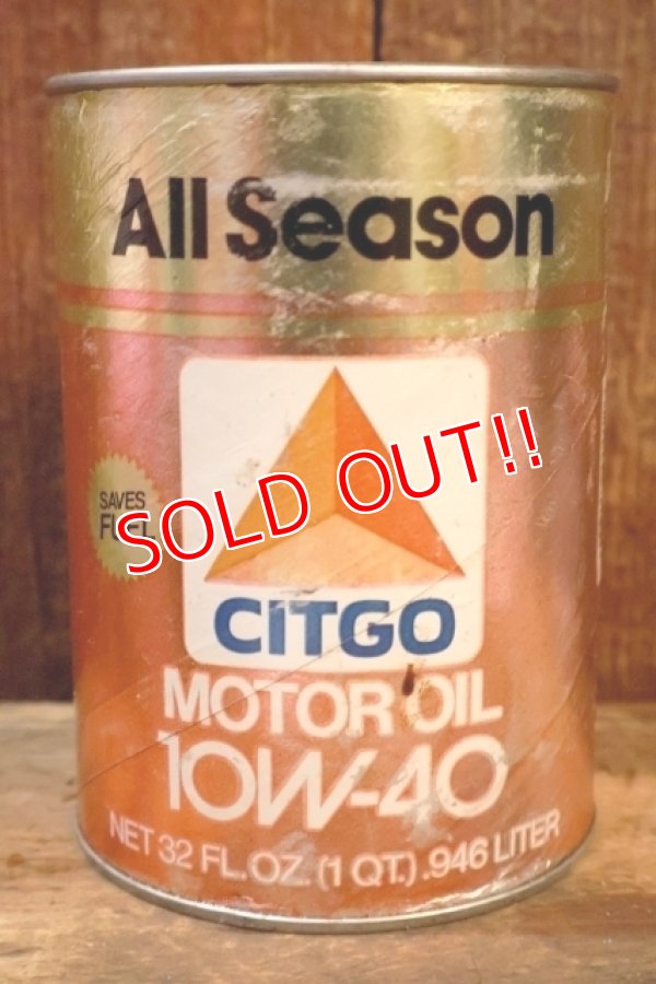 画像1: dp-230901-120 CITGO / 10W-40 MOTOR OIL ONE U.S. QUART CAN