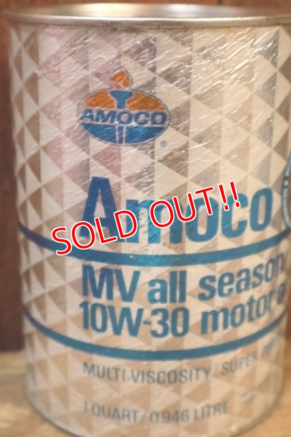 画像2: dp-230901-120 AMOCO / MV all season 10W-30 motor oil ONE U.S. QUART CAN