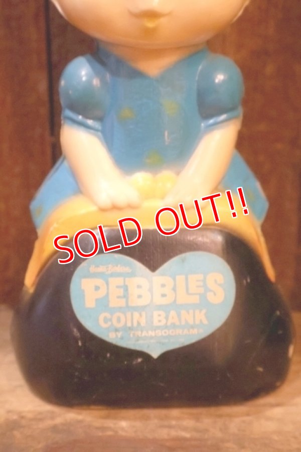 画像3: ct-260401-31 Pebbles Flintstone / TRANSOGRAM 1960's Plastic Coin Bank