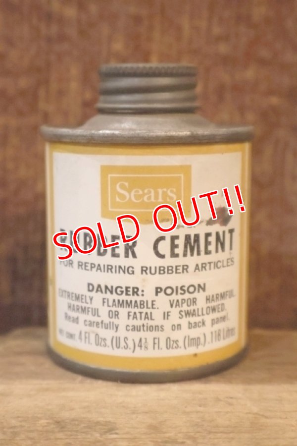 画像1: dp-250618-28 Sears 1960's RUBBER CEMENT 4 FL.OZ. CAN