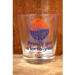 画像: gs-250205-42 PEPSI-COLA / 1990's "WELCOME TO LAS VEGAS" Whiskey Glass