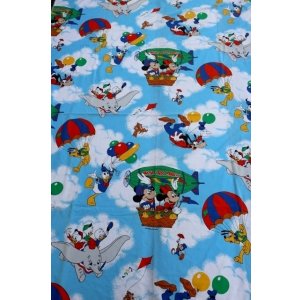 画像: ct-240207-07 Walt Disney Characters / 1970's Flat Sheet (Twin)