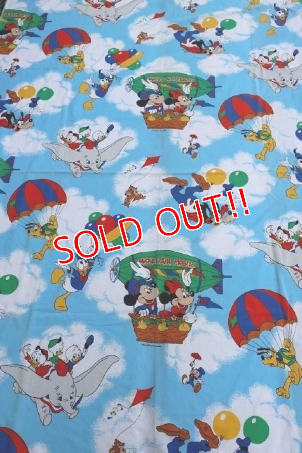 画像1: ct-240207-07 Walt Disney Characters / 1970's Flat Sheet (Twin)