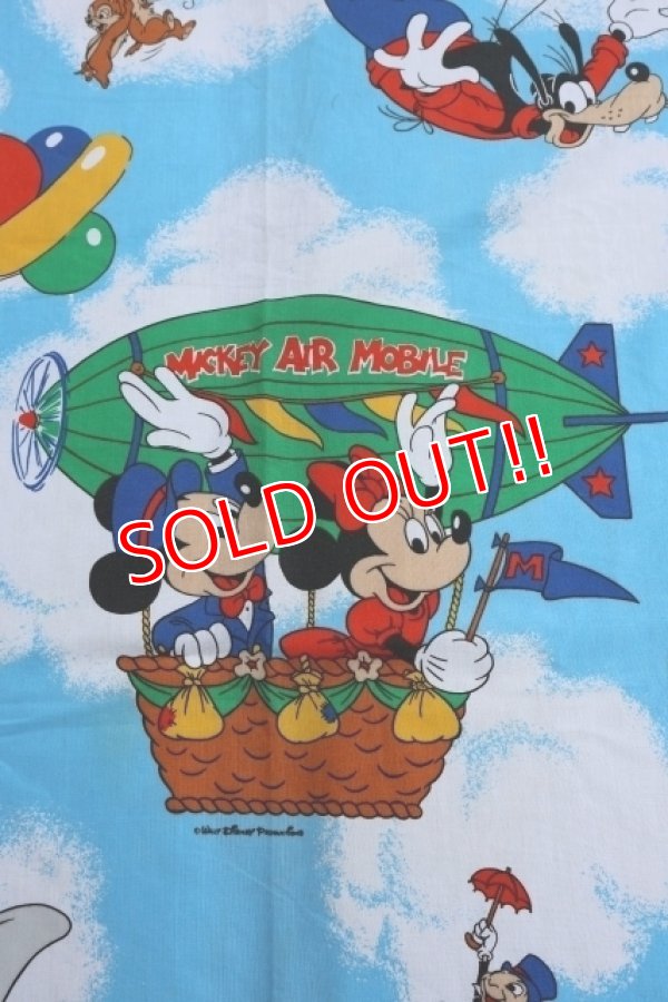 画像2: ct-240207-07 Walt Disney Characters / 1970's Flat Sheet (Twin)