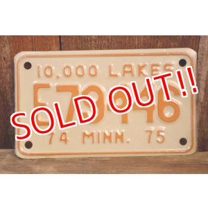画像: dp-230601-21 Motorcycle License Plate 1974-1975 Minnesota