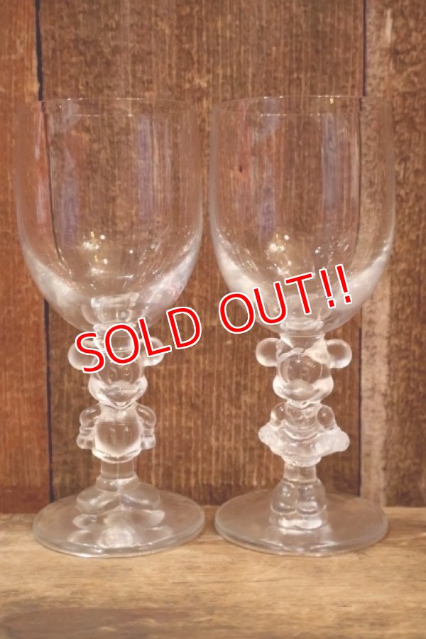画像1: gt-250618-17 Mickey Mouse & Minnie Mouse 1990's Wine Glass Set