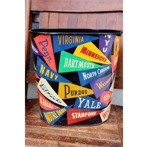 画像: dp-260601-01 HARVELL 1950's-1960's COLLEGE PENNANT TRASH CAN