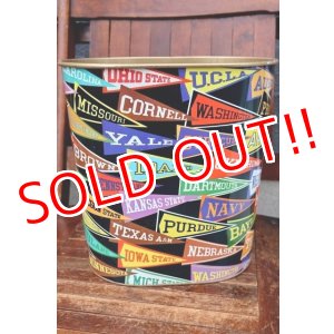 画像: dp-260601-02 Decoware 1960's COLLEGE PENNANT TRASH CAN