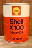 画像1: dp-260801-08 SHELL Shell X 100 MOTOR OIL ONE U.S. QUART CAN