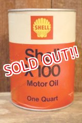画像: dp-260801-08 SHELL Shell X 100 MOTOR OIL ONE U.S. QUART CAN