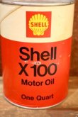 画像2: dp-260801-08 SHELL Shell X 100 MOTOR OIL ONE U.S. QUART CAN