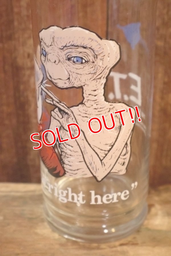 画像2: gs-260801-15 E.T. / Pizza Hut 1982 Novelty Glass "I'll be right here"