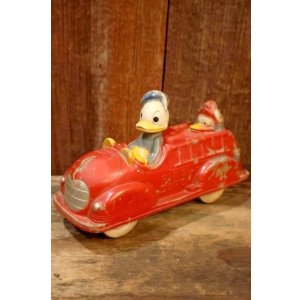 画像: ct-260801-01 Donald Duck / SUN RUBBER 1940's FIRE DEPT CAR TOY
