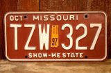 画像: dp-250205-21 License Plate 1980's MISSOURI "TZW 327"