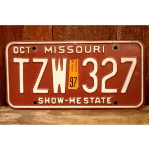画像: dp-250205-21 License Plate 1980's MISSOURI "TZW 327"