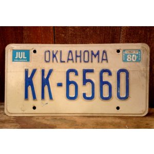 画像: dp-250205-21 License Plate 1980's OKLAHOMA "KK-6560"