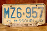画像: dp-250205-21 License Plate 1970's MISSOURI "MZ6-957"