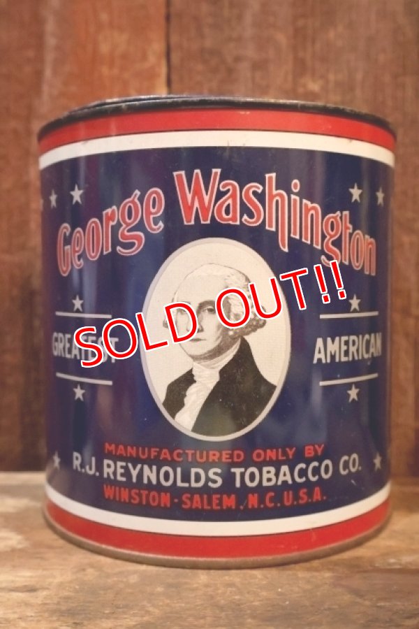 画像1: dp-260801-11 George Washington CUT PLUG TOBACCO 1930's TIN CAN