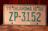画像: dp-250205-21 License Plate 1970's OKLAHOMA "ZP-3152"