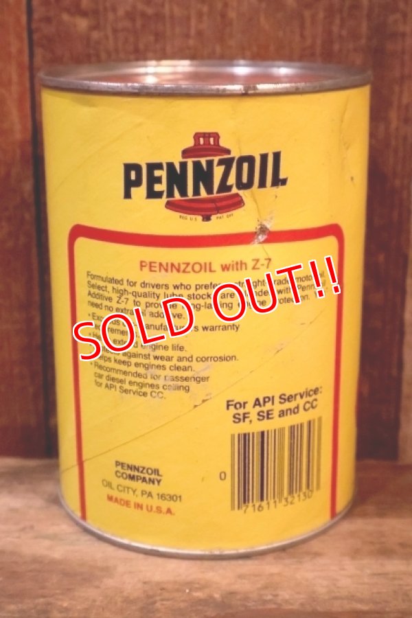 画像4: dp-260417-08 PENNZOIL WITH Z-7 S.A.E. 30 ONE U.S. QUART MOTOR OIL CAN　