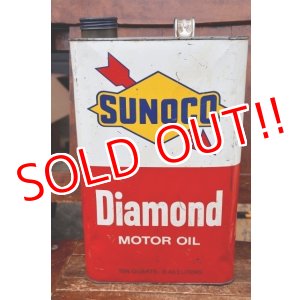 画像: dp-260901-64 SUNOCO 1960's-1970's Diamond MOTOR OIL TEN QUARTS CAN