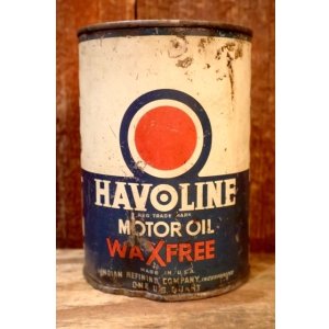 画像: ct-260901-95 INDIAN REFINING COMPANY HAVOLINE MOTOR OIL "WAXFREE" 1940's ONE U.S. QUART CAN