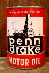 画像: ct-260902-06 PENNSYLVANIA REFINING COMPANY 1950's-1960's penn drake ONE U.S. QUART MOTOR OIL CAN