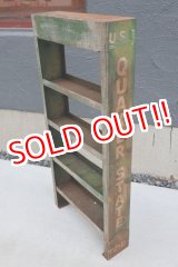 画像: dp-260901-15 QUAKER STATE MOTOR OIL 1950's ONE U.S. QUART CAN DISPLAY RACK