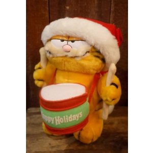 画像: ct-261014-23 Garfield / DAKIN 1980's Plush Doll "Happy Holidays Drum"