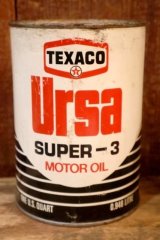 画像: dp-260901-92 TEXACO 1970's Ursa SUPER-3 MOTOR OIL ONE U.S. QUART CAN