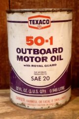 画像: dp-260901-93 TEXACO 1970's 50-1 OUTBOARD MOTOR OIL ONE U.S. QUART CAN