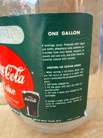画像: dp-120626-01 Coca Cola / 50's-60's 1 Gallon soda fountain syrup jug bottle