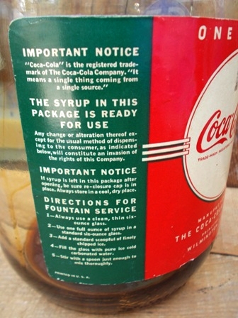 画像: dp-120717-11 Coca Cola / 50's 1 Gallon soda fountain syrup jug bottle