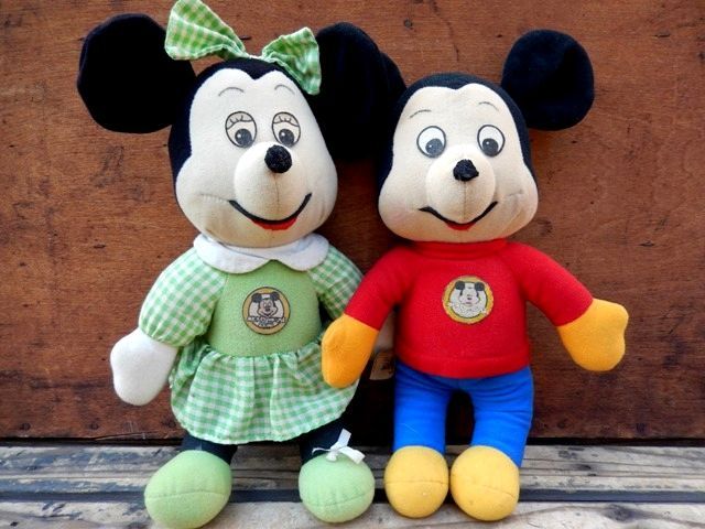 ct-130903-11 Mickey Mouse & Minnie Mouse / Knickerbocker 70's Plush doll