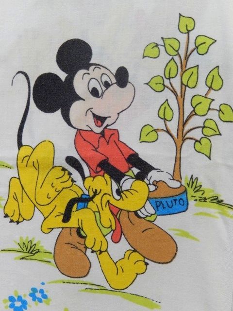 画像: ct-131001-23 Disney Characters / 70's Flat Sheet (Twin)