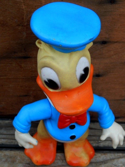 画像: ct-131202-03 Donald Duck / Ledraplastic 60's Rubber Doll (Black Button)